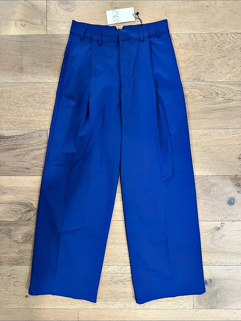 Zara Wide Leg Pants in Blue Size Small NWT